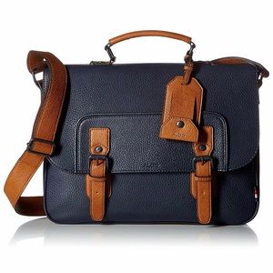 Aldo “Norman” navy & brown crossbody messenger bag